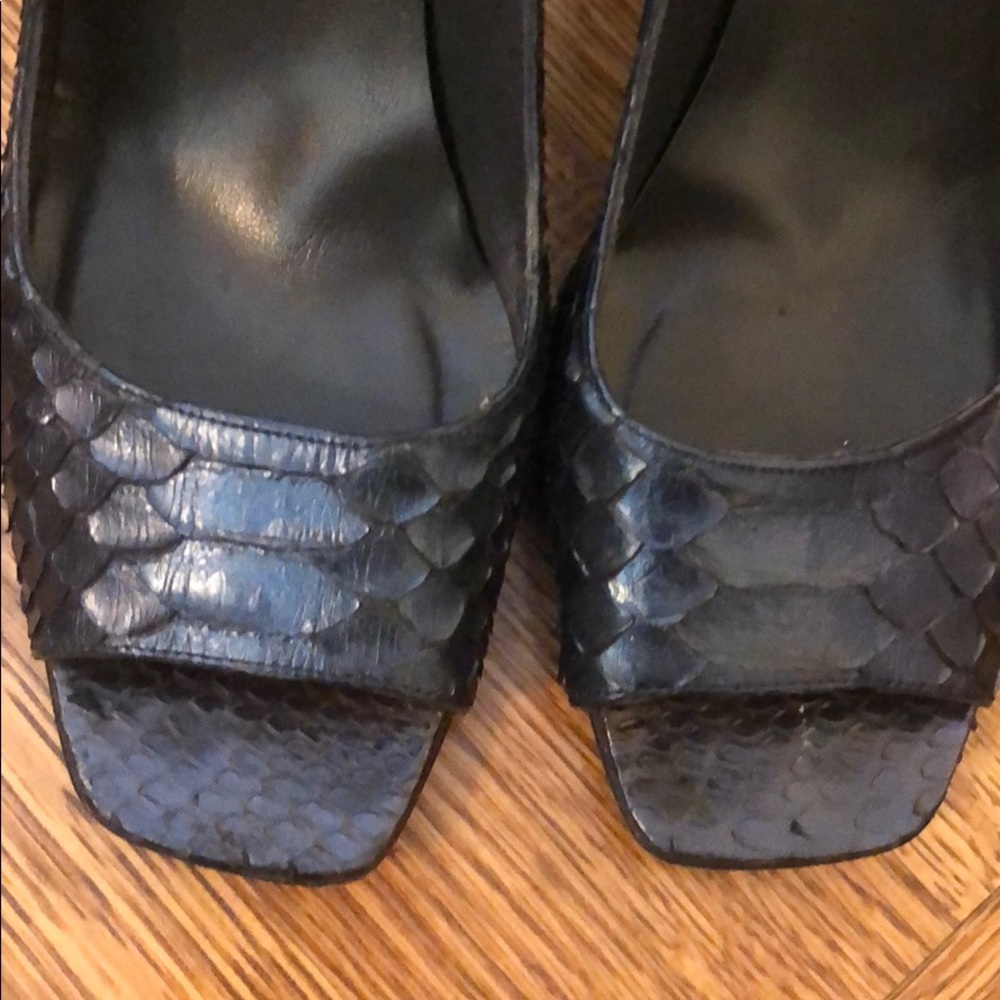Stuart Weitzman Python Open Toe Heels - image 5